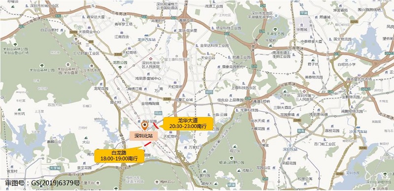 图10 去程高峰深圳北站周边拥堵路段分布（预测）.jpg