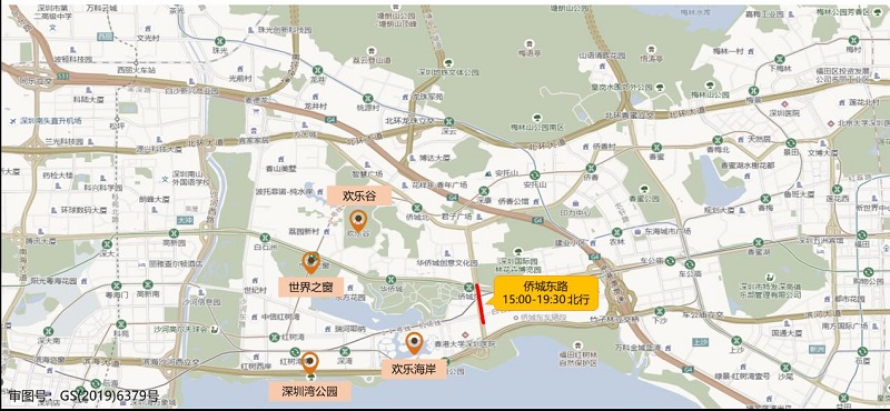 图5 春节假期世界之窗-欢乐谷-欢乐海岸-深圳湾公园片区周边道路拥堵分布（预测）.jpg