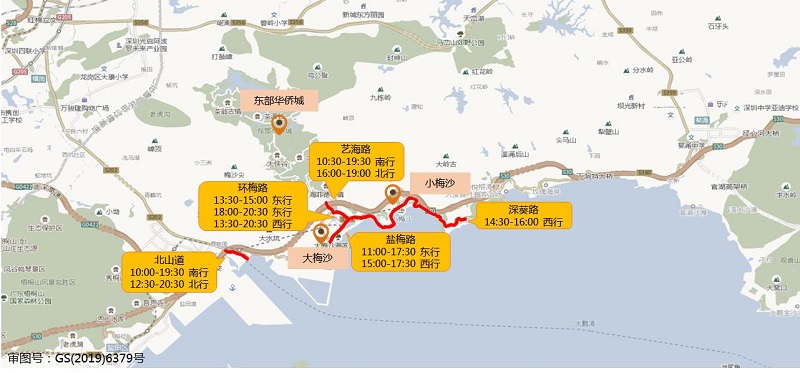 图6 春节假期东部华侨城-大小梅沙片区周边道路拥堵分布（预测）.jpg