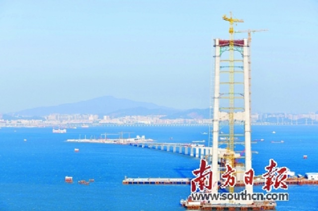 深中通道“双塔”矗立，伶仃洋大桥主跨1666米。.jpg