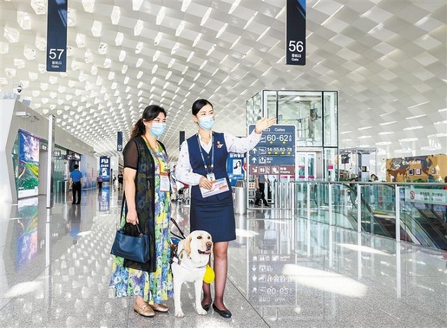 深航服务视障旅客和导盲犬登机.jpg